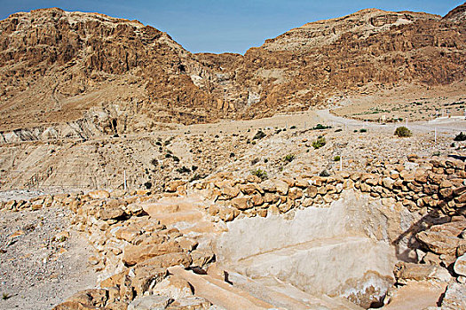 以色列,西部,长椅,库姆兰,国家公园,风景,荒芜,挖掘,洞穴