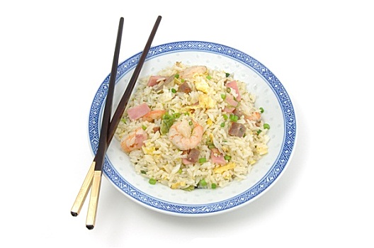盘子,炒饭,筷子