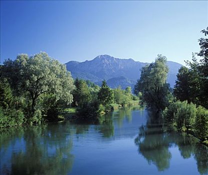 科赫尔湖,湖,山,上巴伐利亚,德国