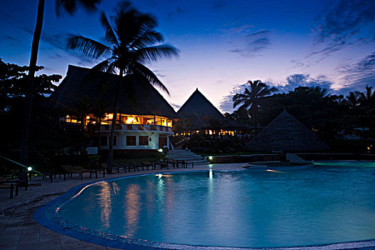 酒店,海滩,桑给巴尔岛,坦桑尼亚,非洲