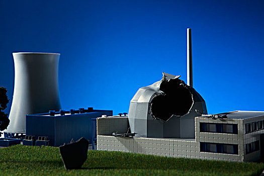 模型,建造,爆炸,核电站