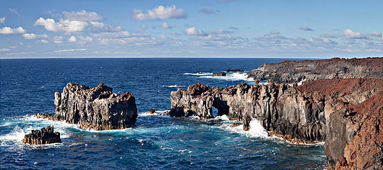 陡峭,岩石海岸,加纳利群岛,西班牙,欧洲