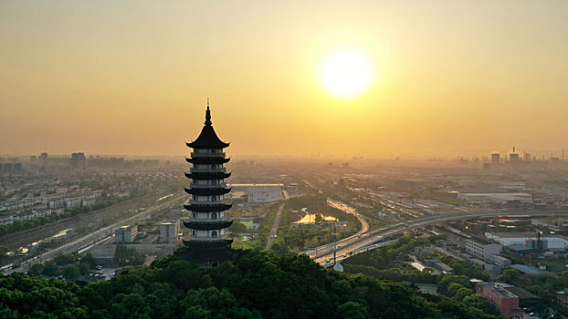 招宝山景区日落