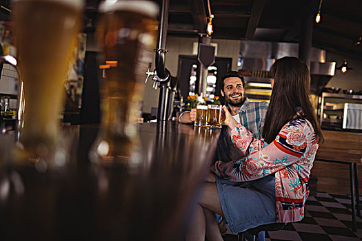 幸福伴侣,互动,啤酒,台案,高兴,酒吧
