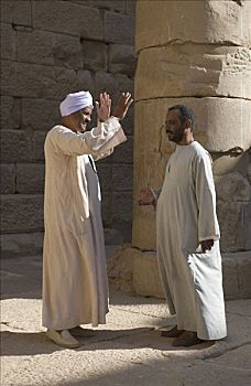 两个,努比亚,男人,肢体语言,讨论,纳赛尔湖,埃及