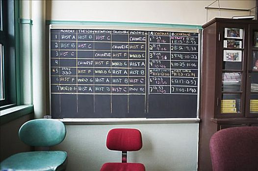 班级,时间表,黑板
