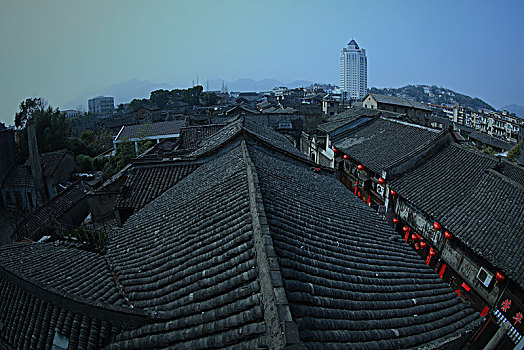 俯瞰,古塔,寺庙,屋顶