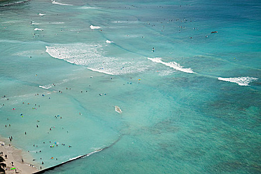 人,游泳,威基基海滩,夏威夷