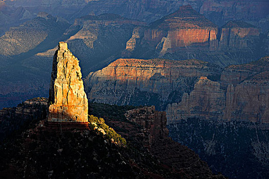 风景,亮光,日落,大峡谷国家公园,北缘,亚利桑那,美国