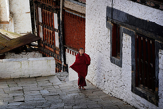 和尚,宗派寺院,要塞,地区,不丹,亚洲