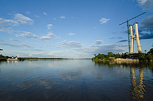 桥,河,连接,生物保护区,波多黎各,亚马逊雨林,厄瓜多尔,南美