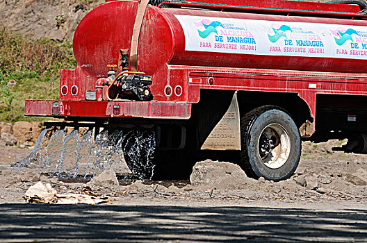 尼加拉瓜,水,倒出,卡车,工业,废物处理,场所