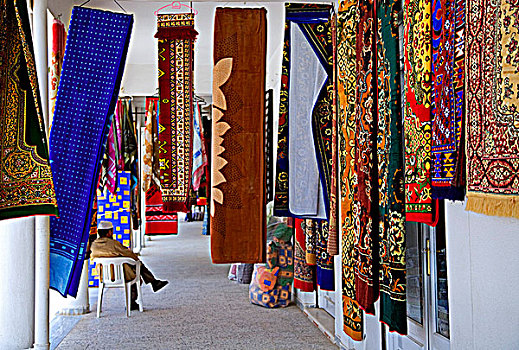 利比亚,摊贩,地毯,不同,彩色,中心,城镇