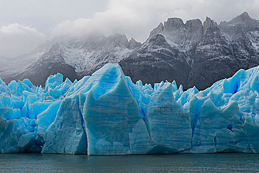格里冰河,流动,湖,灰色,托雷德裴恩国家公园,巴塔哥尼亚,智利,南美