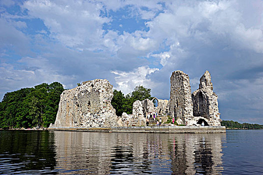 遗址,城堡,道加瓦河,拉脱维亚,波罗的海国家,欧洲