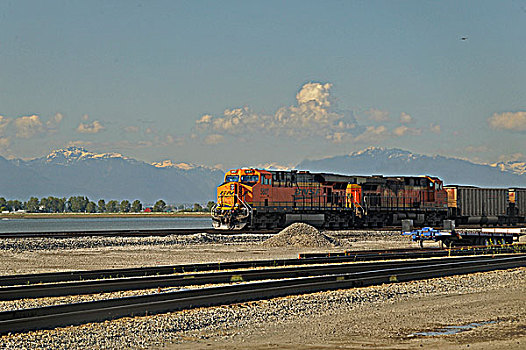 铁路,列车,接近,煤,港口,南,三角洲,不列颠哥伦比亚省,加拿大
