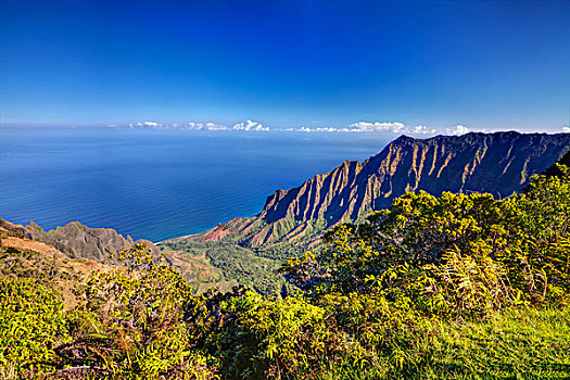 美国,夏威夷,毛伊岛,峡谷,俯瞰