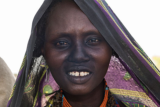 女人,头像,薄纱,部落,南方,区域,埃塞俄比亚,非洲