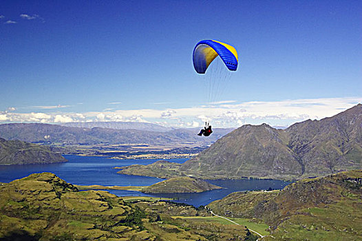 滑翔伞,瓦纳卡,南岛,新西兰