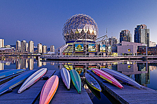 龙,船,靠近,科学,世界,温哥华,不列颠哥伦比亚省,加拿大