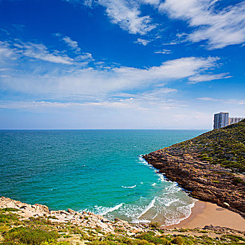 海滩,靠近,法若,蓝色,地中海,西班牙