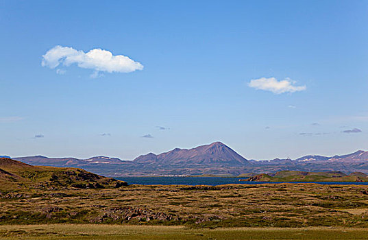 风景,靠近,湖,米湖,冰岛,欧洲