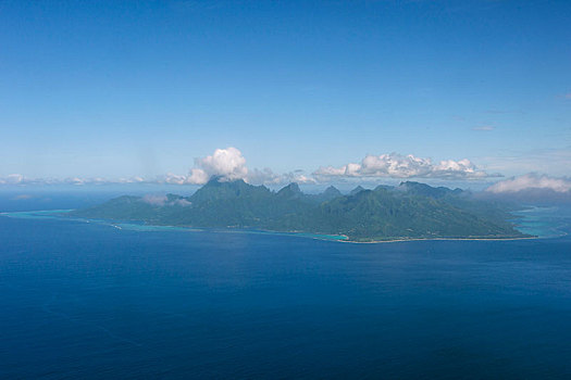 俯视,岛屿,茉莉亚岛,法属玻利尼西亚,大洋洲
