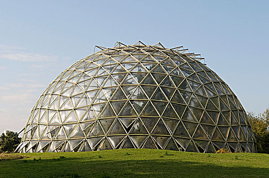球形,温室,植物园,杜塞尔多夫,北莱茵威斯特伐利亚,德国,欧洲