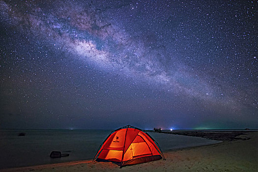 中国南海西沙群岛银河星空