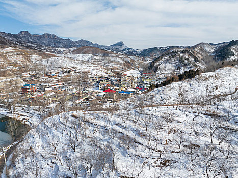 济南白炭窑水库雪景