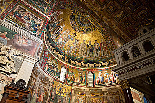 瓷砖,穹顶,教堂,罗马,耶稣,檐壁,图案