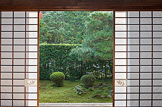 日本,京都,庙宇,窗户