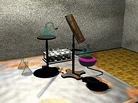 实验室,桌子,玻璃器皿,试剂