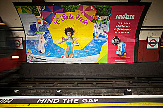 英格兰,伦敦,地铁站,标识,广告,海报