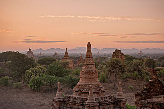 亚洲,缅甸,蒲甘寺庙,塔,风景