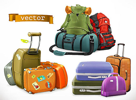 旅行,包,背包,手提箱