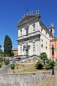 寺院,教堂,圆屋顶,饿,楼梯,罗马,拉齐奥,意大利,欧洲