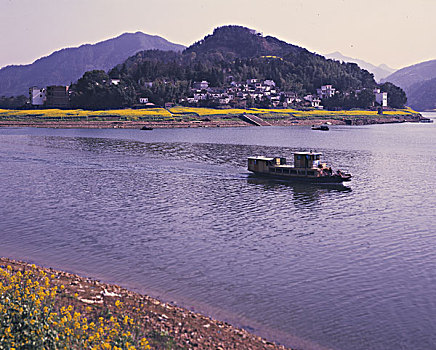 安徽,徽州,深度,石潭,新安江,古村,船,民居,水溪,雨后,云海