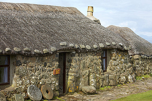 苏格兰,斯凯岛,茅草屋顶,屋舍,博物馆,岛屿,生活