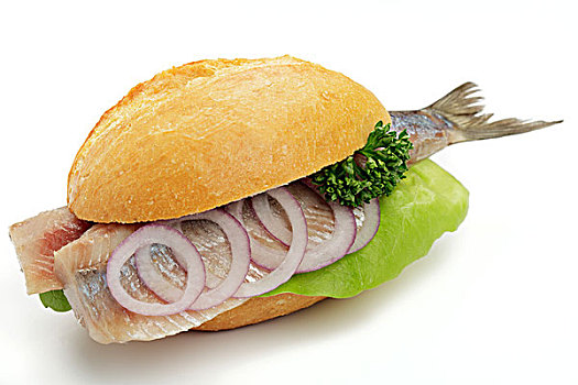 三明治,新鲜,青鱼,洋葱圈
