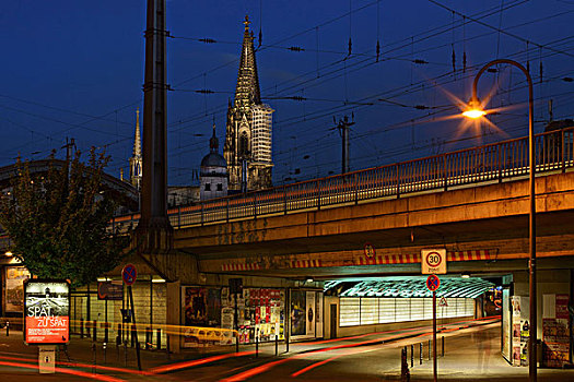 德国,北莱茵威斯特伐利亚,风景,中央车站,科隆大教堂