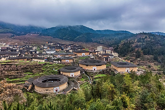 福建省,龙岩市,永定区,楼群,建筑,景观