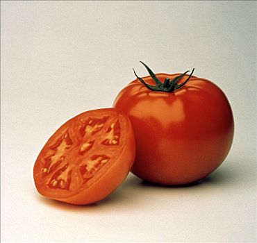 西红柿,茎,半块蕃茄