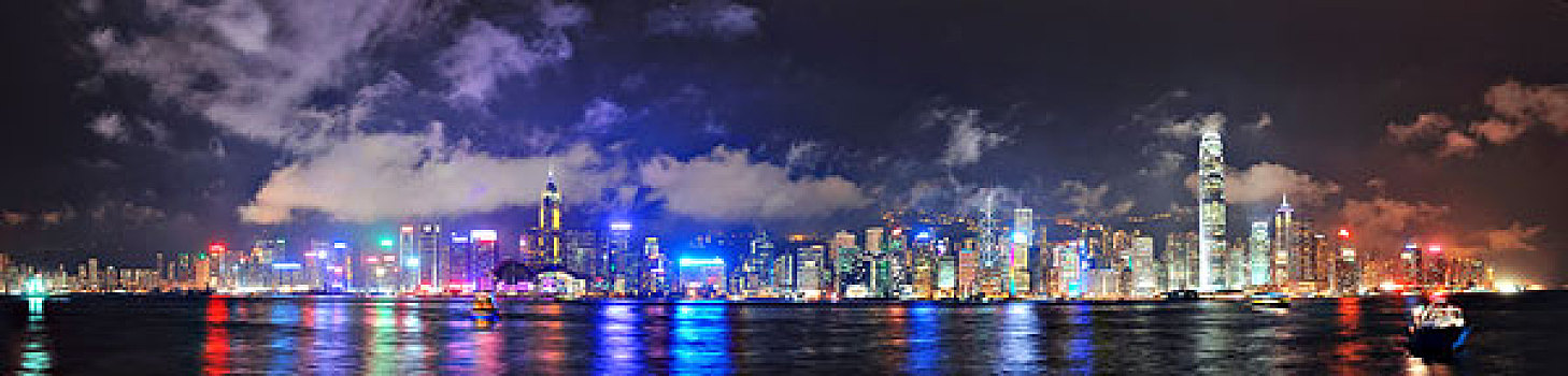 香港,天际线,全景