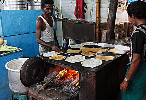 薄烤饼,厨房,泰米尔纳德邦,印度南部,印度,亚洲