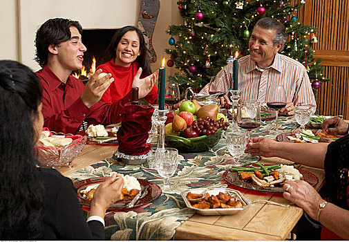 家庭,圣诞晚餐