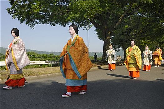 日本神道,队列,皇家,家庭,节日,京都,关西,日本,亚洲