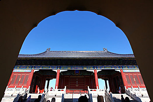 中国,北京,全景,天坛,祈年殿,祈年门,蓝天,地标,建筑