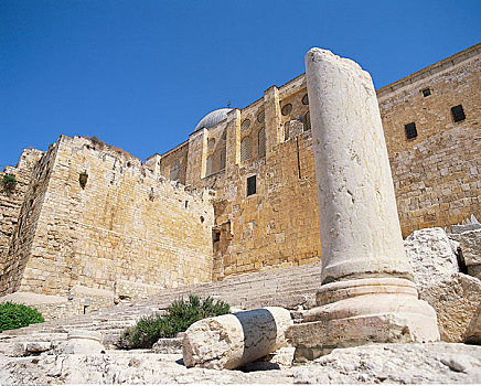 柱子,楼梯,圣殿山,耶路撒冷,以色列
