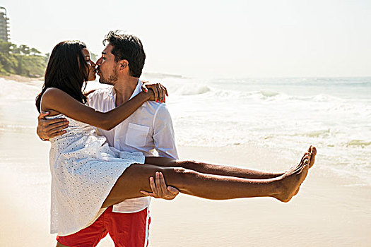 亲吻,海滩,里约热内卢,巴西